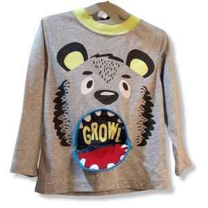 Wonder nation - Toddler Size 2T - Bear - Growl - Pocket - Long Sleeve Shirt